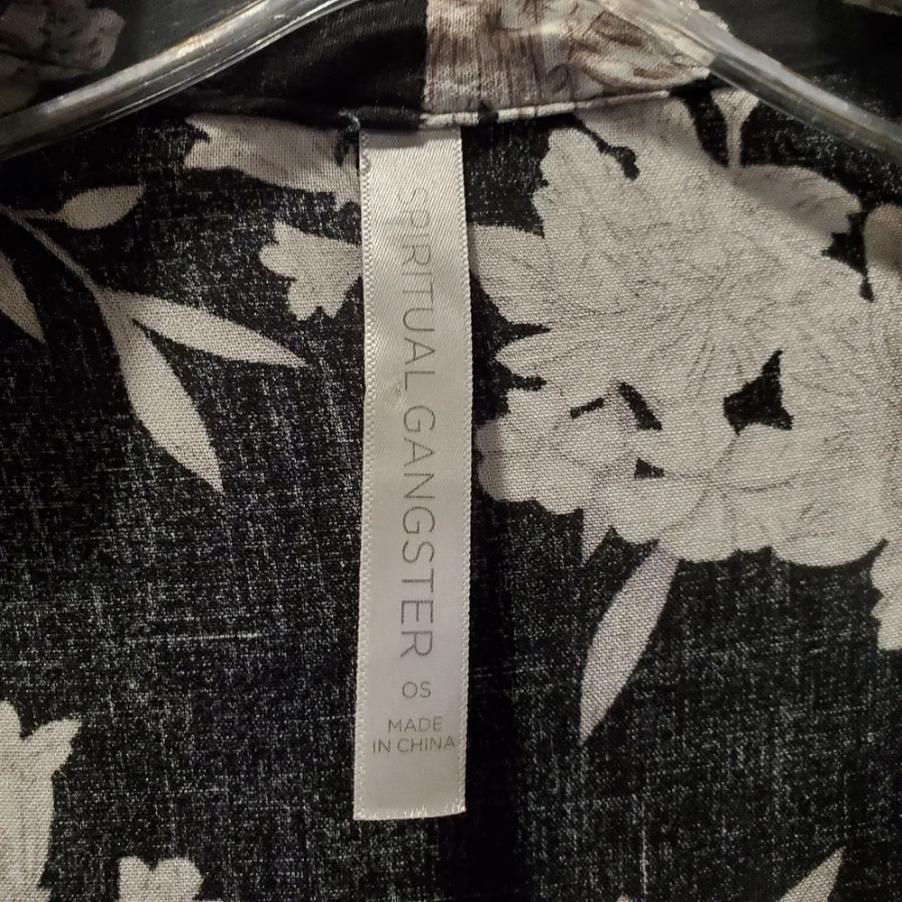 Spiritual Gangster Maya Black Floral Kimono Cover-up - Picture 10 of 10